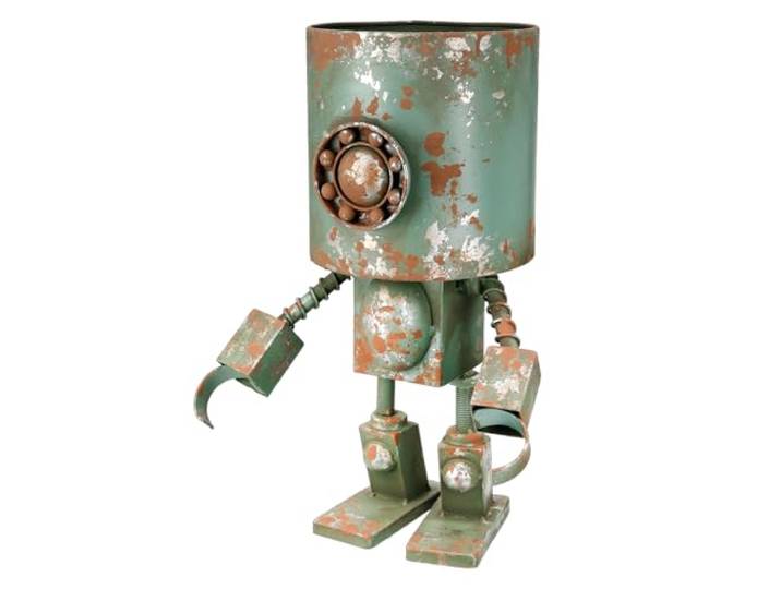 Casablanca Übertopf Robotic aus Metall - grün - antikfinish - Höhe 42cm x Breite 30cm - Roboterform