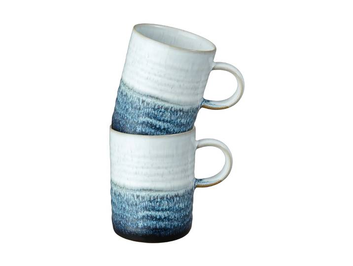 Denby Tasse Kiln Blue à bords striés lot de 2 41 cl