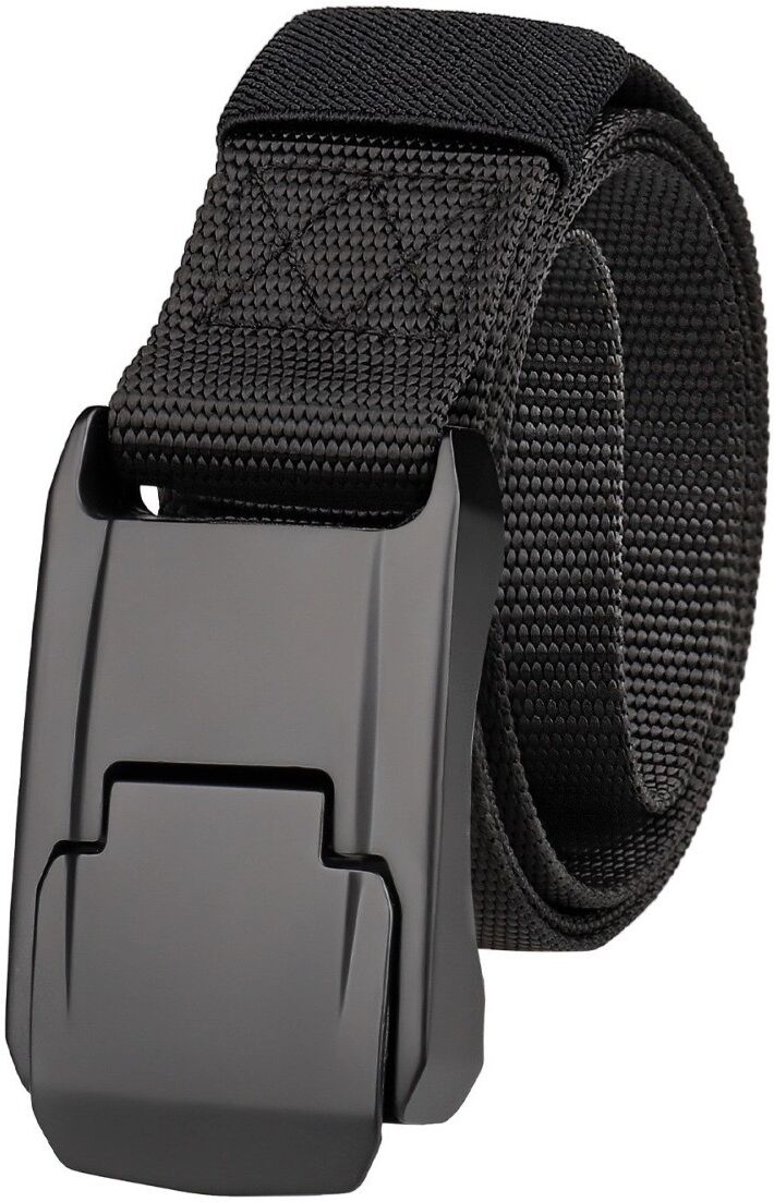 INF Taktischer Nylon-Taillengürtel mit Schnellverschluss-Aluminiumschnalle, stabiler Verriegelung, mehrfarbiges Canvas Schwarz