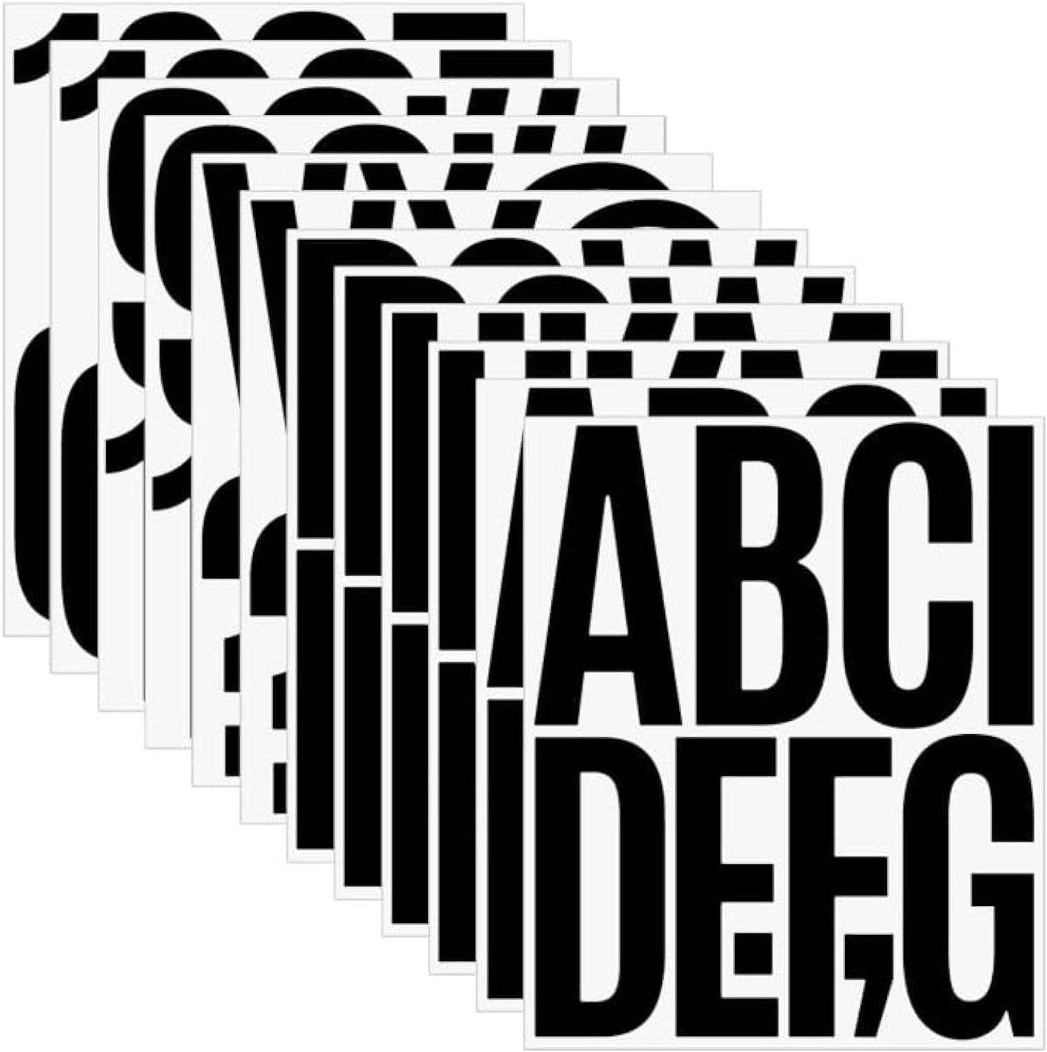 12 Bladen Waterdichte Zelfklevende Vinyl Stickers met Letters en Cijfers van 5 Inch voor Ramen en Postbussen
