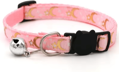 Inspire Curations PawCharm Adjustable Pet Collar With Bell c Pink