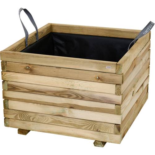Siena Garden TAUNUS TANUSSLIM 60Pflanzkasten Kiefernholz, Vlies Natur, Schwarz