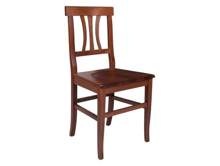 Dmora - Wohnzimmer- oder Küchenstuhl, Landhausstil, Buche massiv, 44x44,5h89 cm, Nussbaumfarbe