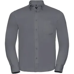 Russell Collection Klassisches Twill Hemd  Langarm, zinc, 3XL
