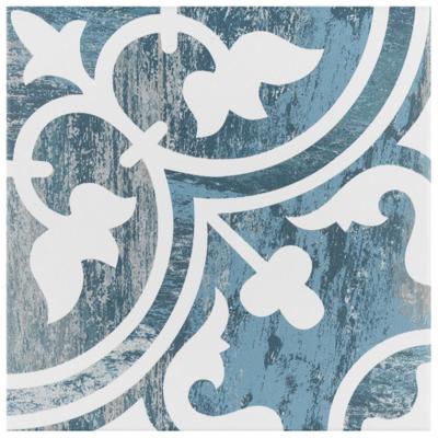 "Merola Tile Cassis Arte Blue Day 9-3/4"" x 9-3/4"" Porcelain Floor and Wall Tile"