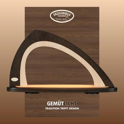LED Schwibbogen WEIGLA "Weihnachtsdeko, Made in Germany", braun (braun, natur), B:52cm H:29,7cm T:9cm, Holzwerkstoff, Schwibbögen, Leerbogen zum Selbstbestücken, asymmetrisch