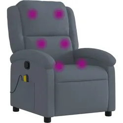 vidaXL Massage-Relaxsessel, dunkelgrauer Samt