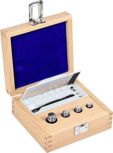 Kern 324-02 Gewichtssatz, F1, 1g - 50 g, Knopf, Edelstahl poliert, im Holzetui