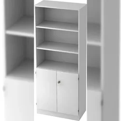 bümö office Regal-Aktenschrank abschließbar, Büroschrank groß aus FSC-Holz, 80cm breit in weiß - abschließbarer Schrank, Büroschrank abschließbar,