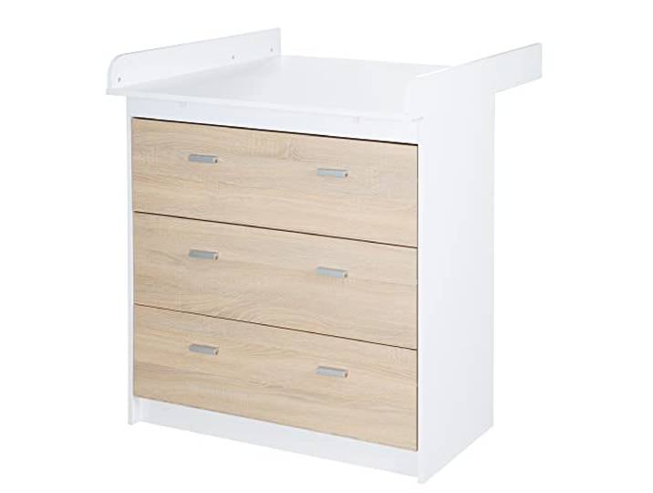 roba Wickelkommode mit abnehmbarem Wickelansatz „Gabriella“, bicolor, 3 Schubladen, Wickelhöhe 90 cm
