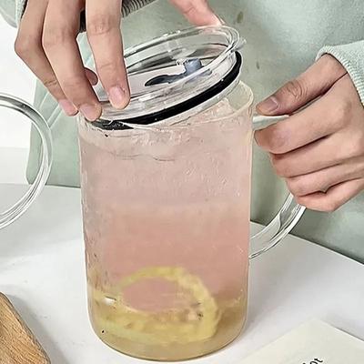 Uplifted Finds 1L High Capacity Glass Tumbler High Performance Heat Resistant Drinking Mug With Lid & Straw 1L High Capacity Glass Tumbler High Performance Heat Resistant Drinking Mug With Lid & Straw