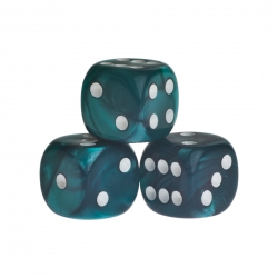 Halmakegel.com Würfel - Tokyo - grün - Kunststoff - 16 mm 252004