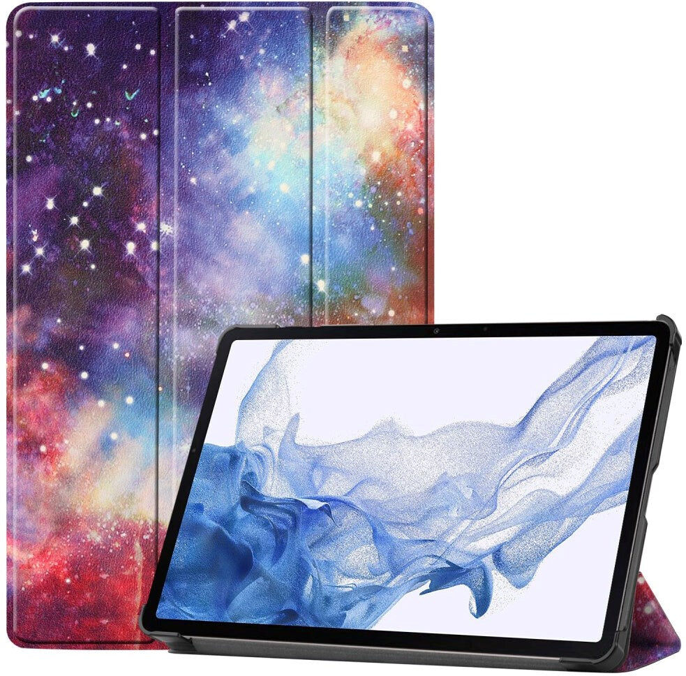 INCOVER Samsung Galaxy Tab S9 Imiteret Læder Flip Cover - Galakse