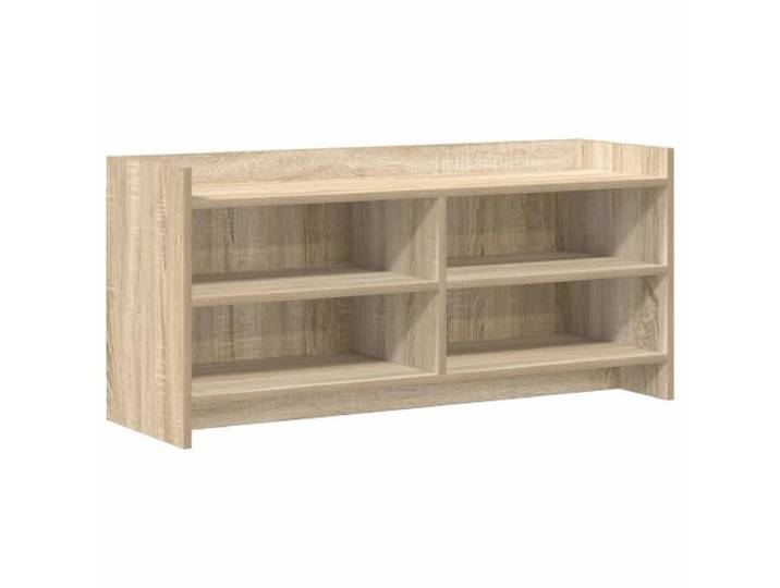 Foknhdi TV-Schrank Lowboard 100x33x47cm Sonoma-Eiche Holzwerkstoff Stilvolles Fernsehtisch Board mit 4 Fächern für Wohnzimmer und Schlafzimmer. Kompakter Mediaschrank aus Holzwerkstoff.