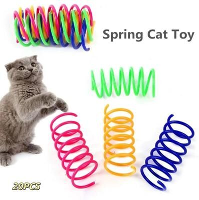 Uplifted Finds Colorful High Elasticity Wide Spring Cat Toy Multi Pack 20 Pcs