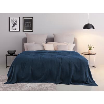 Tagesdecke OTTO HOME "Mira", blau (marine), B:150cm L:250cm, Baumwolle, Tagesdecken, leichte Tagesdecke aus 100% Baumwolle, uni Überwurf, ohne Füllung