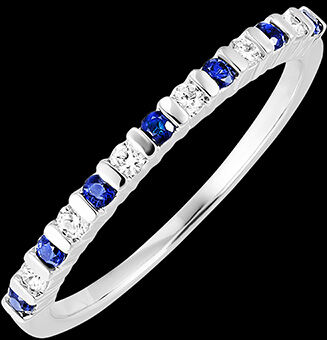 Edenly Trauring Oiseau de Paradis - Saphire und Diamanten - 9 Karat WeiÃŸgold