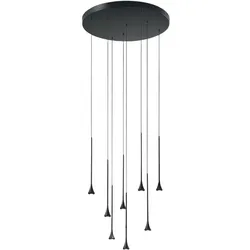 Fabas Luce Susa Pendelleuchte Ø500mm LED 40W 3540lm 3000K Dimmbar in schwarzem Metall - Elegantes Design IP20 Schutzklasse 1