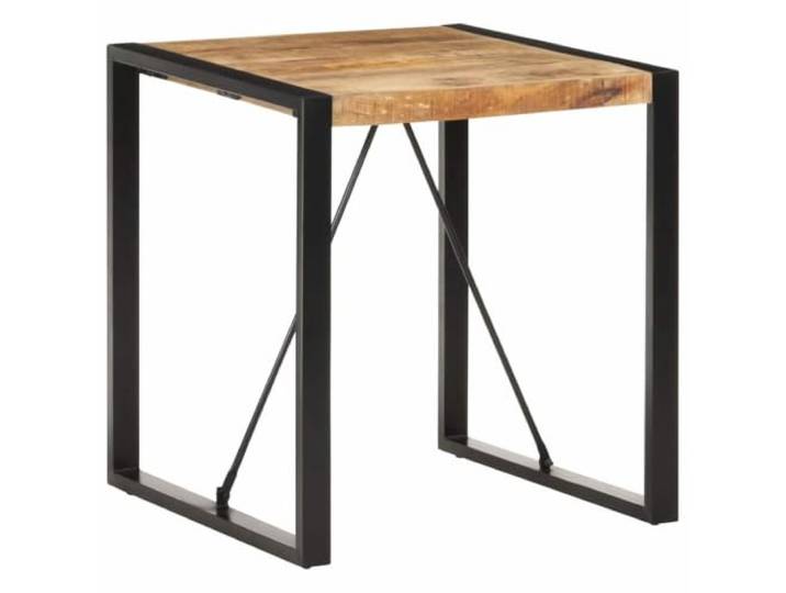 HEFZGDB Esstisch aus rauem Mangoholz 70x70x75 cm Industriestil Bistrotisch mit Stahlbeinen langlebig und stabil für Küche Esszimmer Massivholz Tisch