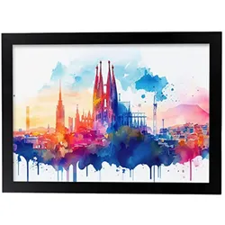 POSTER Barcelona 1 Im Aquarell-Stil. A3 Rahmenlos