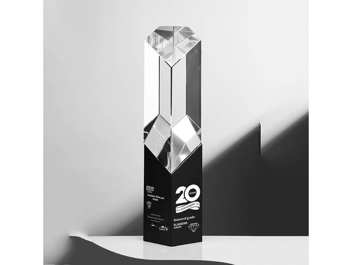 Trophée créatif en verre et métal, colonne carrée, LOGO gravé personnalisé gratuit, texte, événement, Souvenirs, compétition, récompenses