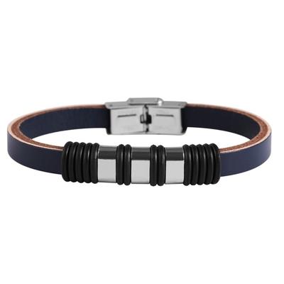 Armband ADELIA´S "Armband aus Leder 21,5 cm", blau, Armbänder, Herren, 22cm, Leder, Armband, Perfekt als Geschenk für besondere Menschen
