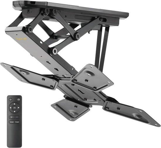 TV-Wandhalterung für Decke - TV-Halterung - Platzsparende Montage - Motorisierte, ausklappbare Konstruktion - Für Bildschirme von 23 bis 55 Zoll - Schwarz