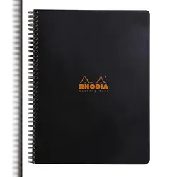 Rhodia 5x Meeting Book Rhodia A4+, mit Doppelspirale, 80 Blatt 90g - Schwarz 193409C