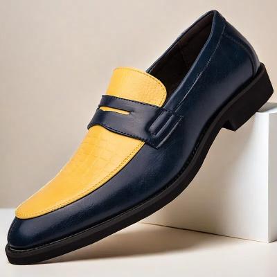 LightInthebox Red and White Faux Leather Loafers for Men - Stylish Two-Tone Dress Shoes for Business and Special Events