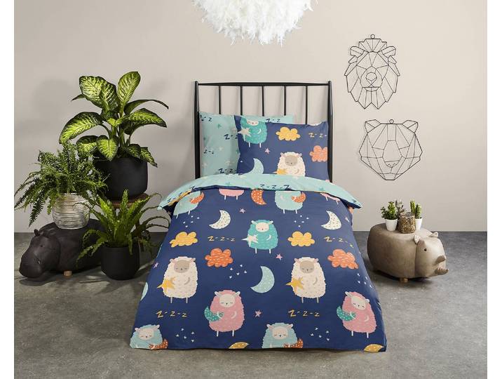 Kinderbettwäsche Sheep 140 x 240cm Multicolor