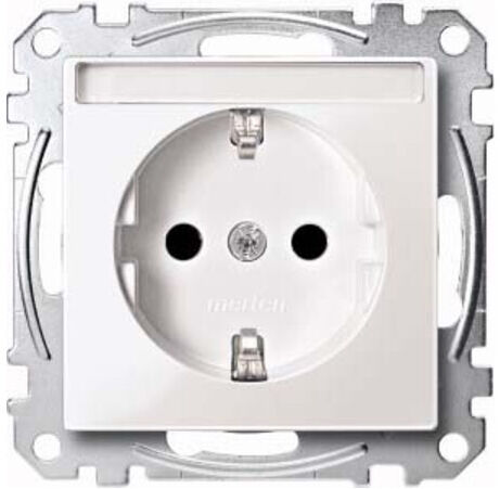 Merten Prise SCHUKO pws/gl avec champ d’écriture MEG2302-0319 (MEG2302-0319)