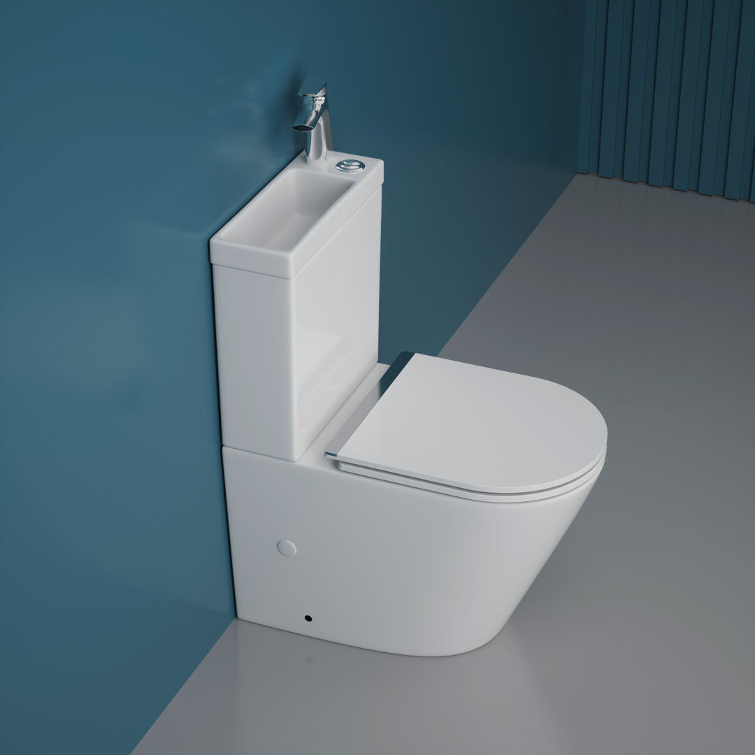 Durovin Bathrooms 3 LPF Round Toilet (Seat Not Included) Glossy White 795mm H
