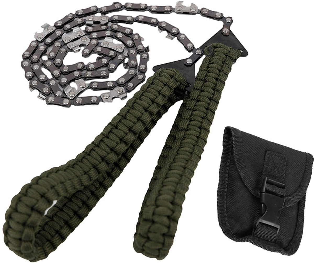 Draagbare handkettingzaag van staal met paracord voor survival, multicolor