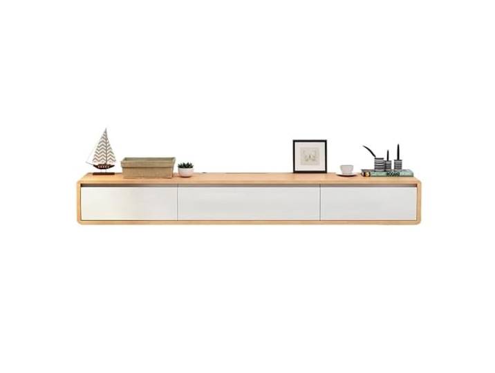 tv schrank Schwebender TV-Ständer, wandmontierter TV-Schrank mit Schubladen Großes griffloses Stauraumdesign for das Wohnzimmer