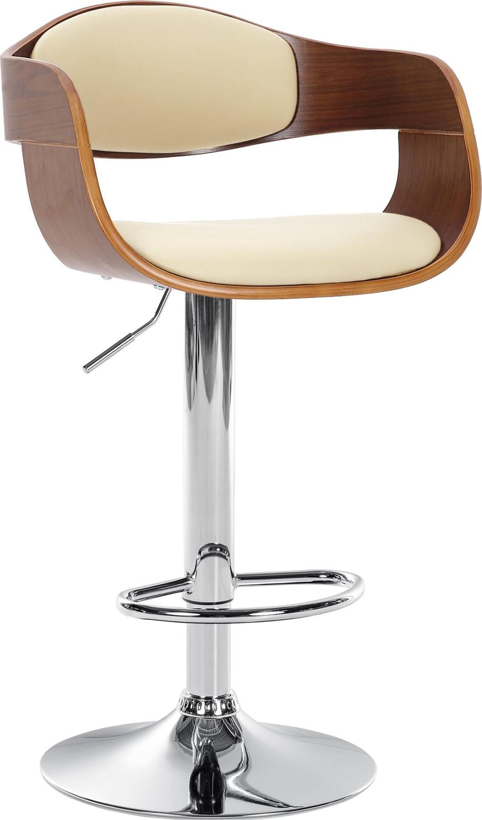 CLP Barstoel King, modern, notenhout, crème