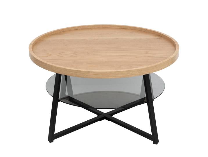 Couchtisch Ennis Ø 80cm Schwarz/Braun
