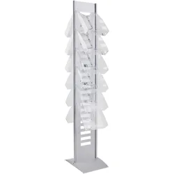 Prospektständer TEC-ART Ständer mit 12 Fächer, Stahl, silber, transparent