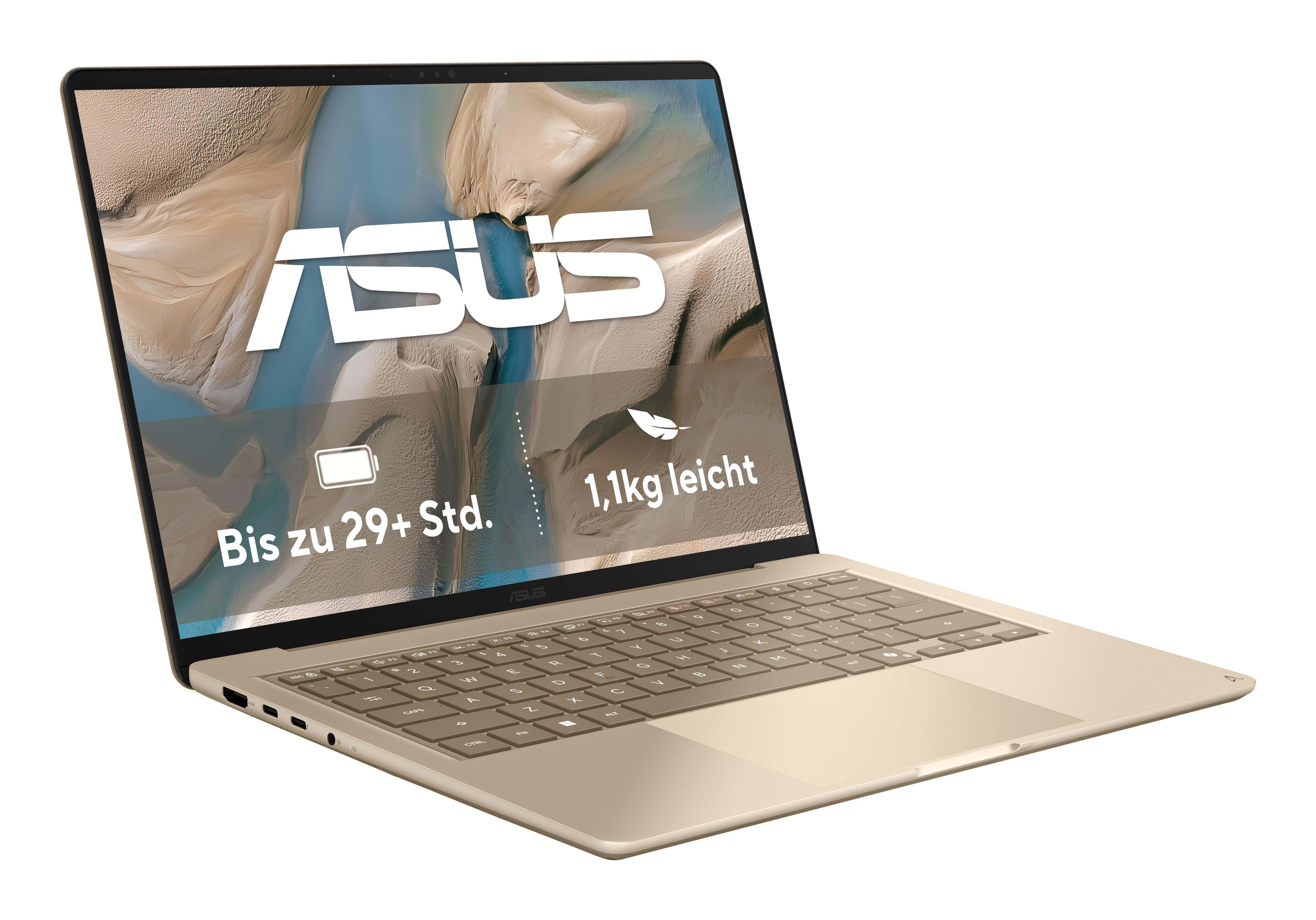 ASUS Zenbook 14 UX3480KA-U1003W 14 Zoll Laptop AMD Ryzen AI 7 345 16 GB RAM 512 GB SSD Windows 11 Home Zabriskie Beige