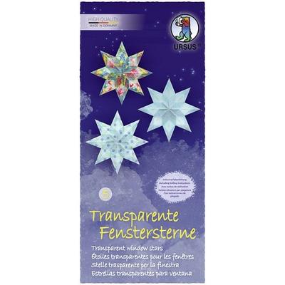 URSUS Dekorationsartikel Transparente Fenstersterne groß, Sortierung 05, 80 Blatt
