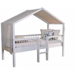 HAUSBETT HALBHOCH 90x200 Keeley Buche Weiß Leiter Himmel