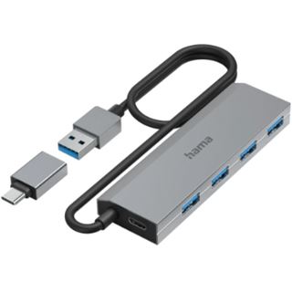 Hama 00200138 USB Hub A&C Grau Hub