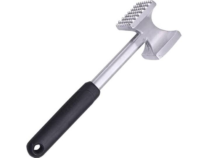 YUGN Titel Vleeshamer 26 cm – dubbelzijdige schnitzelklopper & vleesplatterer – vleeshamer roestvrij staal vaatwasmachinebestendig – meat tenderizer met soft-touch handvat – incl. e-book