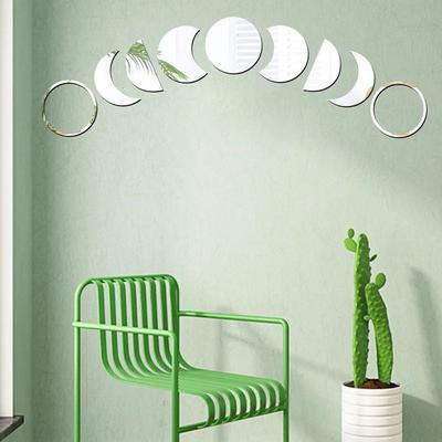Inspired Living Moon Phase Mirror Wall Stickers Set (9 Piece Acrylic Mirror Decals) Moon Phase Mirror Wall Stickers Set (9 Piece Acrylic Mirror Decals)
