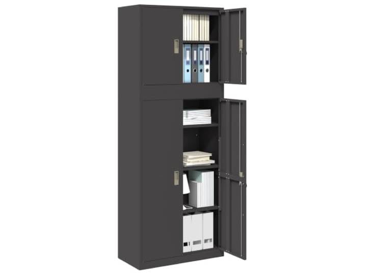 vidaXL Aufbewahrungsschrank 2 stk. Schwarz 80 x 40 x 210 cm Stahl Abschließbare Türen für mehr Sicherheit, Schlichtes Design mit klaren Linien, Hergestellt aus strapazierfähigem Stahl