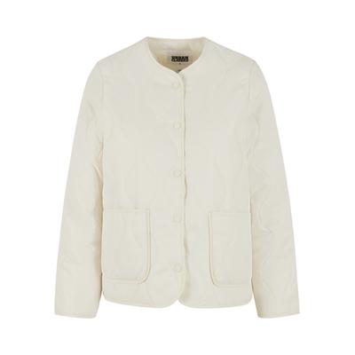 Langmantel URBAN CLASSICS "Urban Classics Ladies Quilted Jacket", Damen, Gr. S, weiß (sandweiß), 100% Polyamid, Mäntel