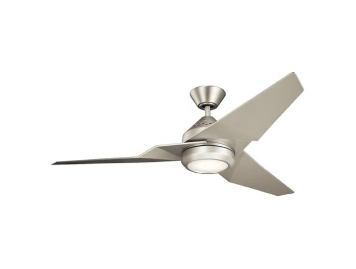 Elstead Jade 152 cm Deckenventilator mit dimmbarem 3000 K LED-Licht, gebürstetes Nickel, Fernbedienung