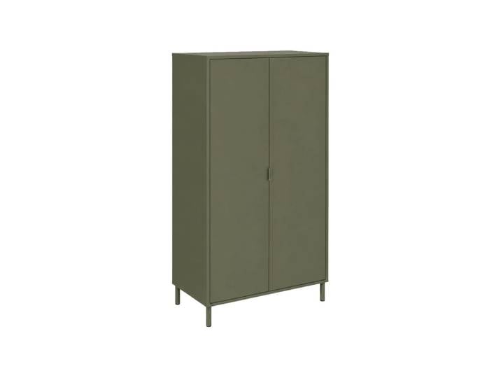 Dressing décor bois et métal 2 étagères 1 penderie kaki