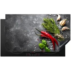 HERDABDECKPLATTE Pfeffer - Kräuter - Gewürze - Beton Induktionsschutz 91.6x52.7 cm
