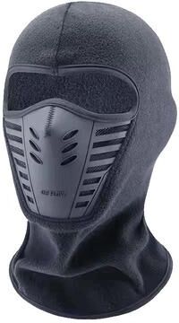 Uplifted Goods Winter Thermal Motorcycle Balaclava Mask For Warm Windproof Outdoor Riding grey