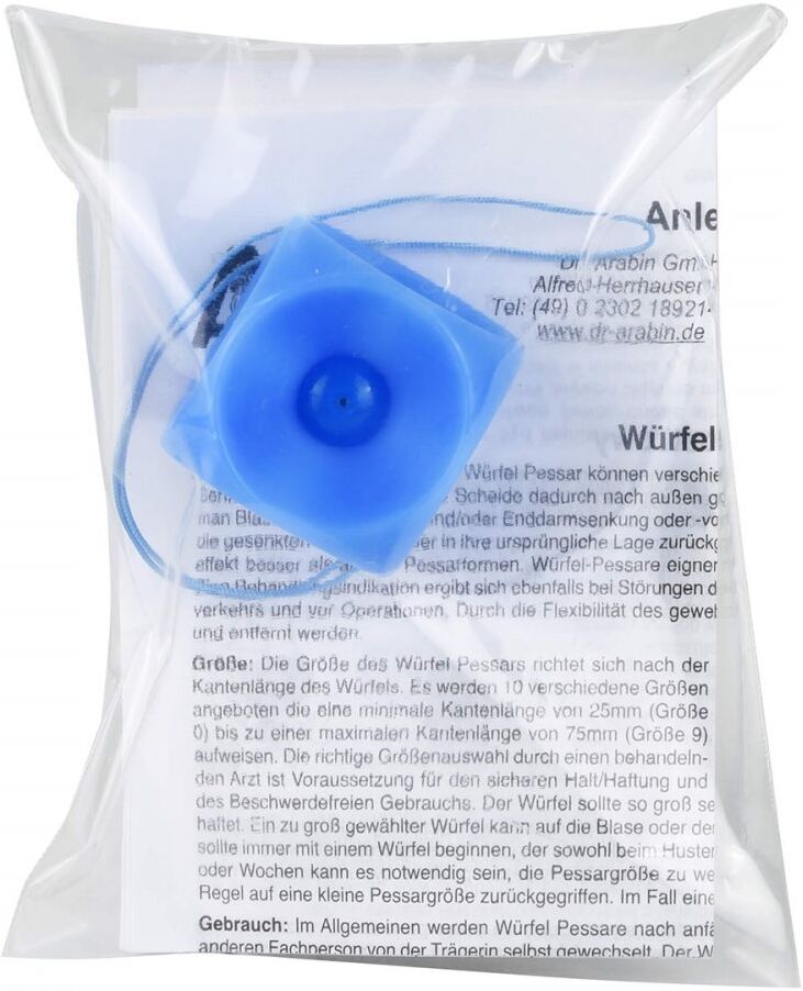 Arabin Würfel Pessar mit Innenknopf Größe 2